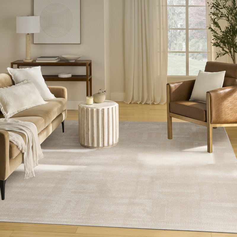 Ebern Designs Reimann Taupe Modern Indoor Rug, Rectangle 6' x 9'