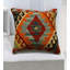 Crawfordville Geometric Orange Sqaure Cushion Cover