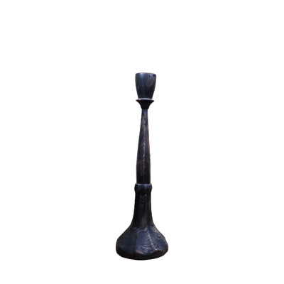 Bougeoir de table en bois massif Asian Classic H 15,7 po