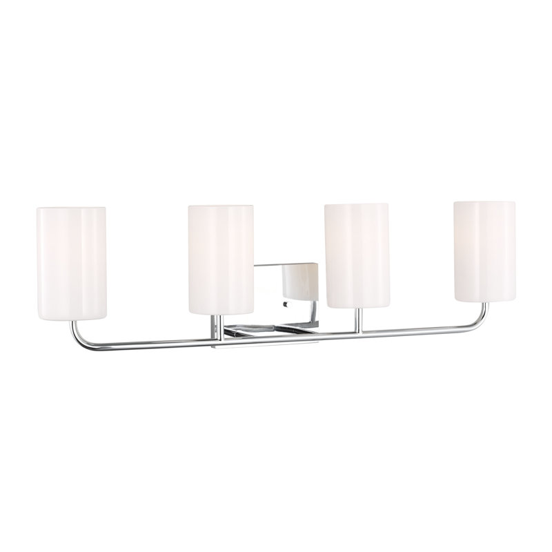 Éclairage pour meuble-lavabo 4 lumières Vincente, Chrome, Oui