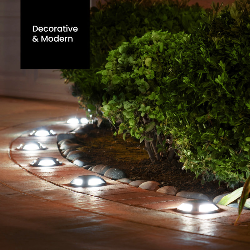 Black Solar Powered Dusk to Dawn LED Deck Lights Multipack