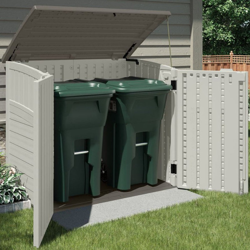 Suncast 53'' W 254.34 Gallons Resin Lockable Deck Box in Grey