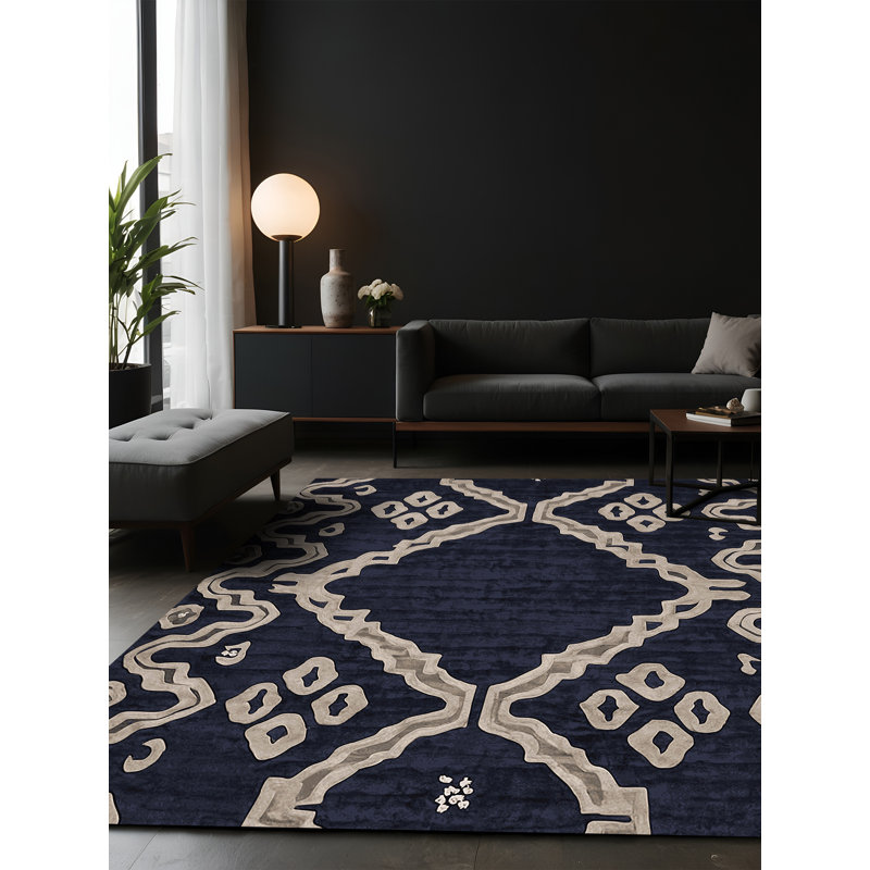 Tapis gris soyeux et moelleux, Carré 3 pi