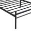 Structure de lit simple en métal avec tête de lit à panneau en bois - article moderne, structure, surface de couchage silencieuse et stable, option de rangement sous le lit disponible, assemblage facile