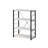 Versatile Freestanding Bookshelf with Faux Concrete Shelves and Metal Frame