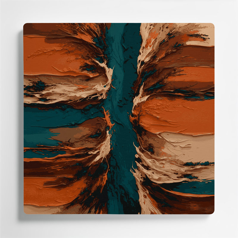 Abstract Landscape 95 Black Metal Wall Art, 16" H x 16" W