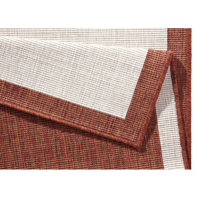 Panama Flatweave Orange/Cream Rug, Rectangle 80 x 150cm