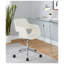 Bureau contemporain en verre avec base en acier inoxydable chromé, plateau trempé transparent pour bureau personnel
