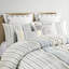 Édredon pour grand lit en coton - Remplissage de chenille géométrique blanc / bleu marine 2 taies décoratives incluses-119384060-119384062