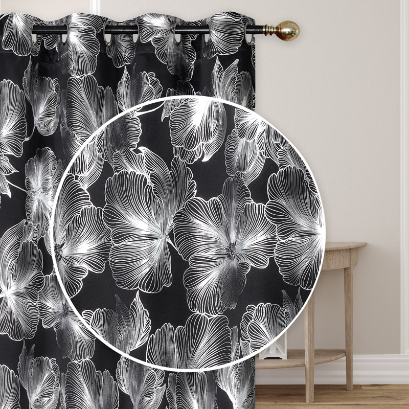 Callingwood Room Darkening Curtain Pair, Black, 54" W x 96" H