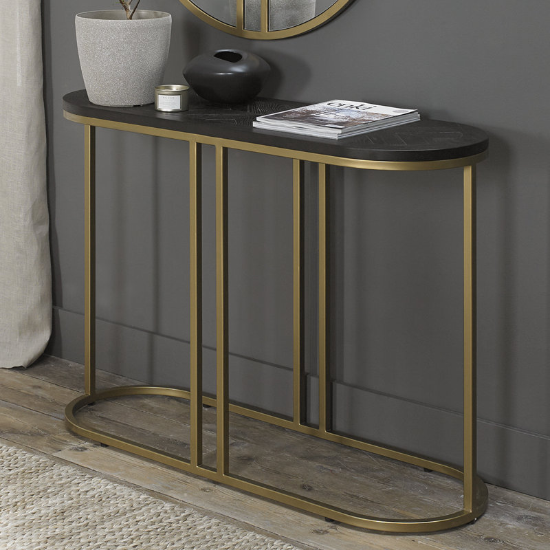 Arelly 110.4cm Console Table, Peppercorn Ash, Gold