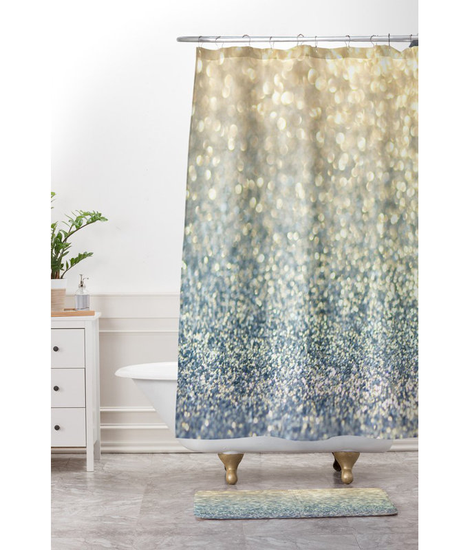 Tapis pour salle de bain snowfall, Or / Bleu