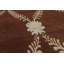 Tapis d'intérieur / extérieur brun / blanc en laine noué à la main à motif rectangulaire 3 pi 3 po x 5 pi 4 po Sienne
