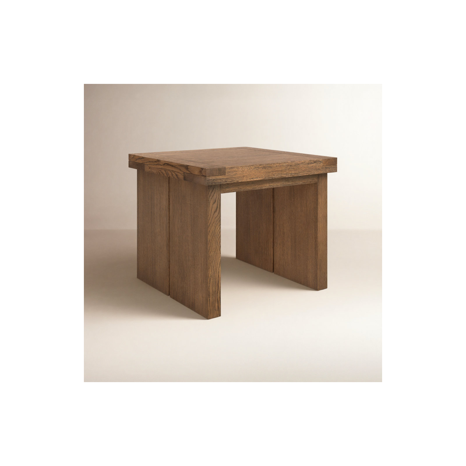 Nemo Solid Wood End Table, Worn Oak Veneer