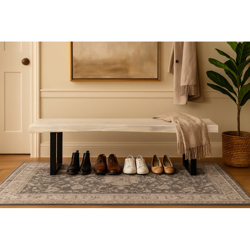 Elonna Wood Bench, 18" H x 44" W x 15" D