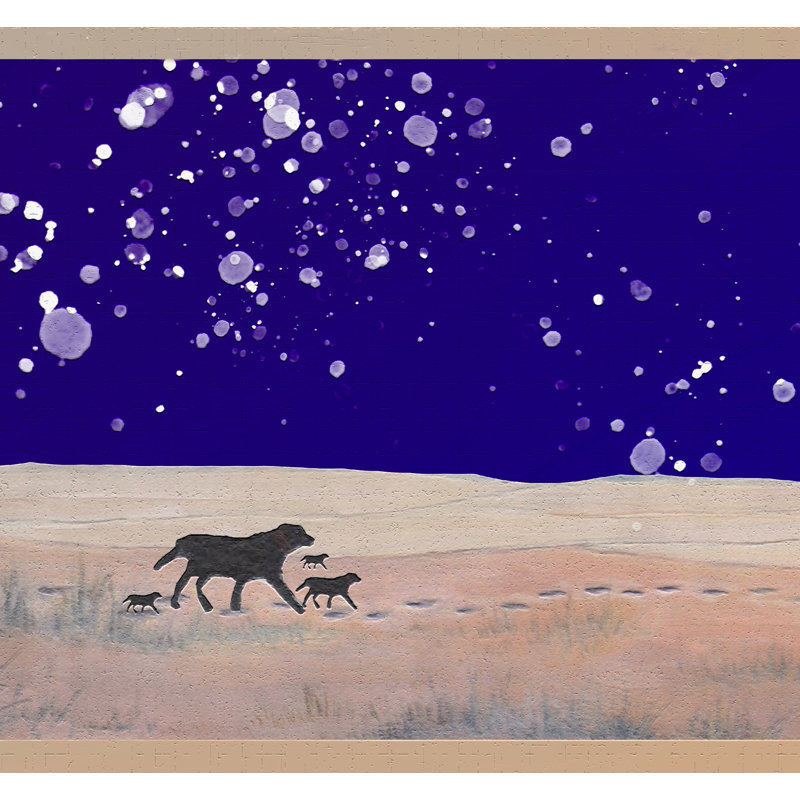 Bordure de papier peint auto-adhésif Jendri - beige nature, empreintes de pas indigo dans le sable, bordure rétro ciel nocturne, 15 pi X 7 po, auto-adhésif