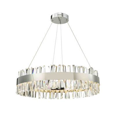 Lustre à del avec accents en cristal avec accents à roulettes ombrées 1 lumière Wragby