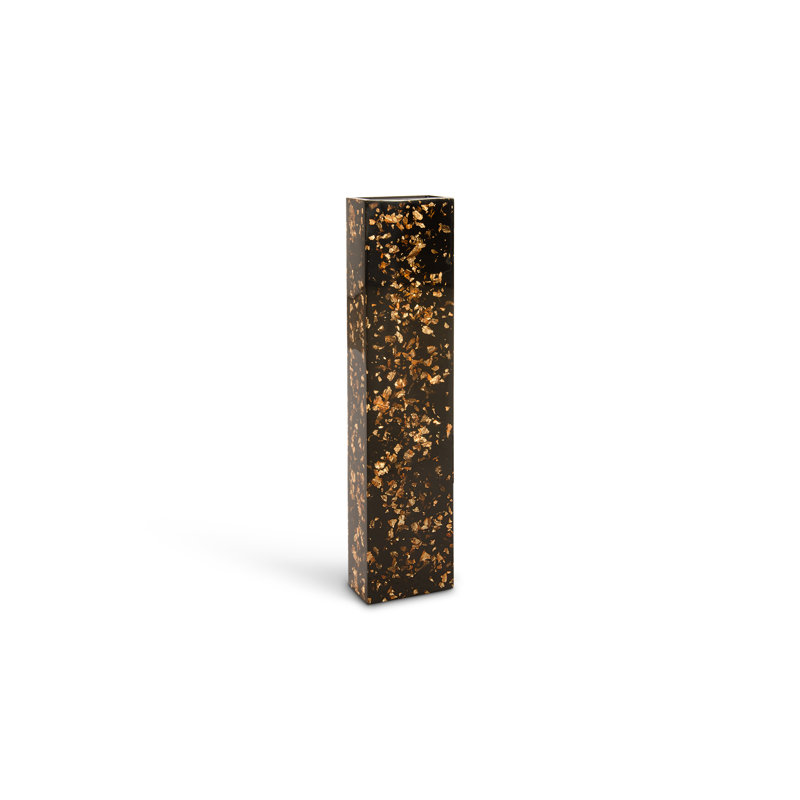 Captured Resin Vase, 16"H x 5"W x 3"D, Gold