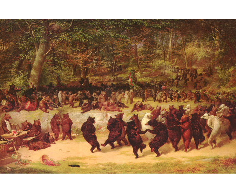 The Bear Dance, c.1870 MCG-B1559b, H 16 po x l 24 po