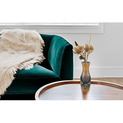 Vase de table brun intérieur / extérieur en bois 8 po