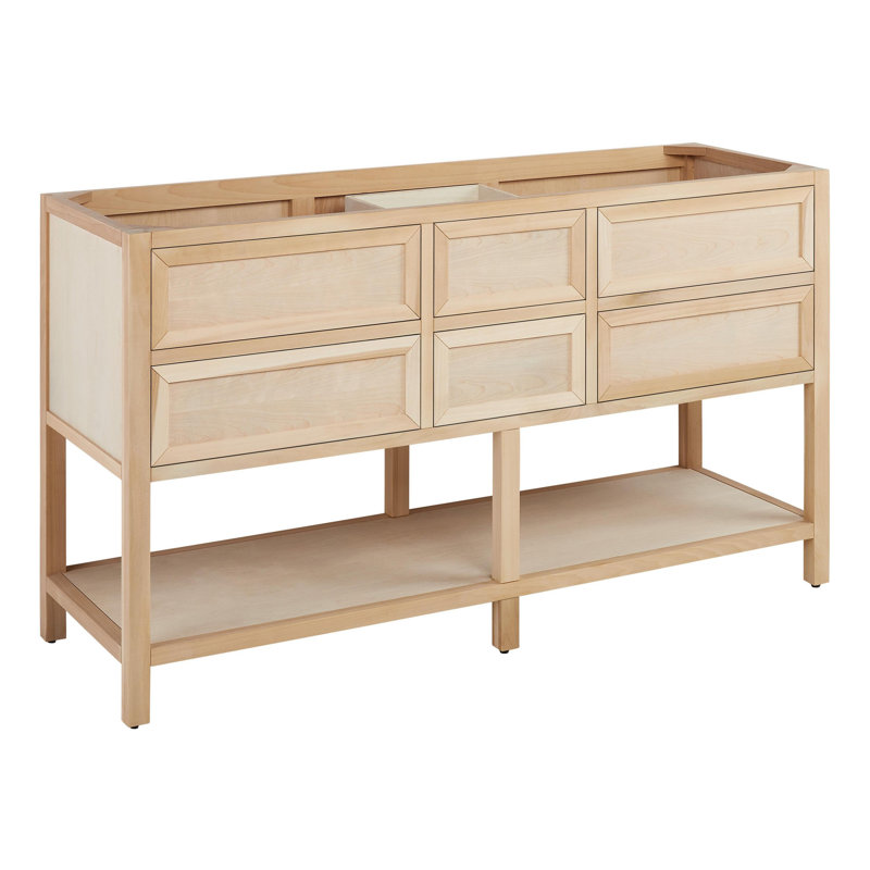 Arctic White Quartz 60" Double Freestanding Bathroom Vanity with Oval Sinks