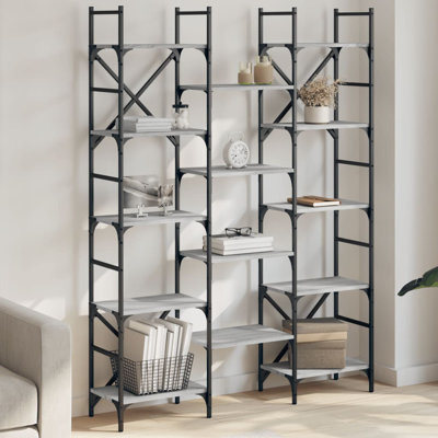 Aadrika 172.5cm H x 127.5cm W Steel Etagere Bookcase