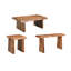 Table basse Chaliyah en bois massif à bord naturel, 130 cm (51 po), couleur brun clair-94396250