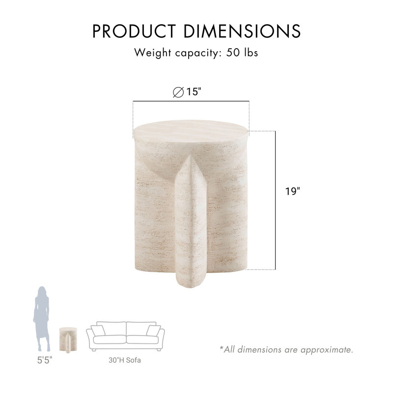 Table d'appoint ronde en céramique Durkin