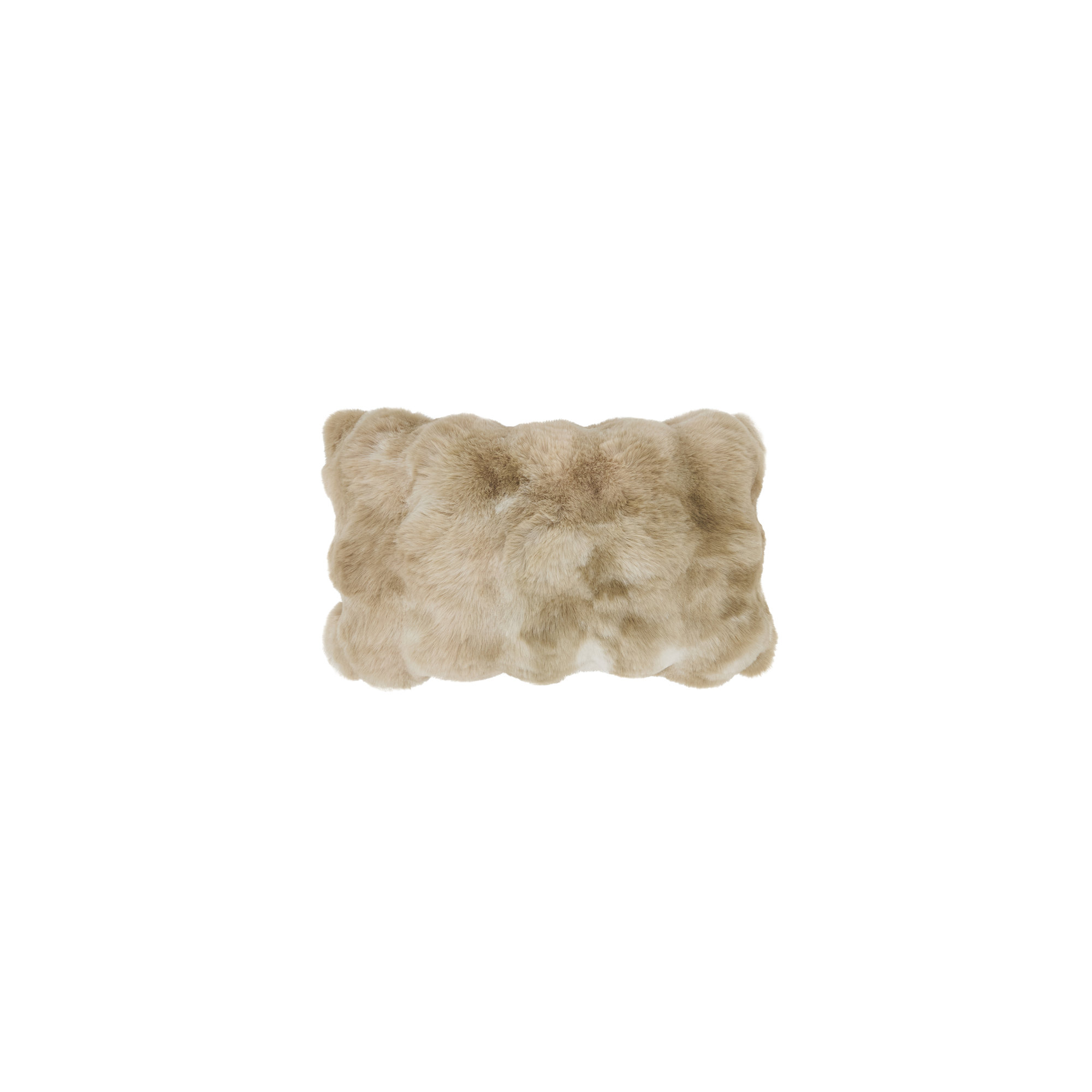 Cozy Bubble Faux Fur Pillow Cover, Brown, Rectangle 12" H x 20" W, No Insert