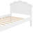 Twin Size Wood Platform Bed with Headboard, White-1443406288