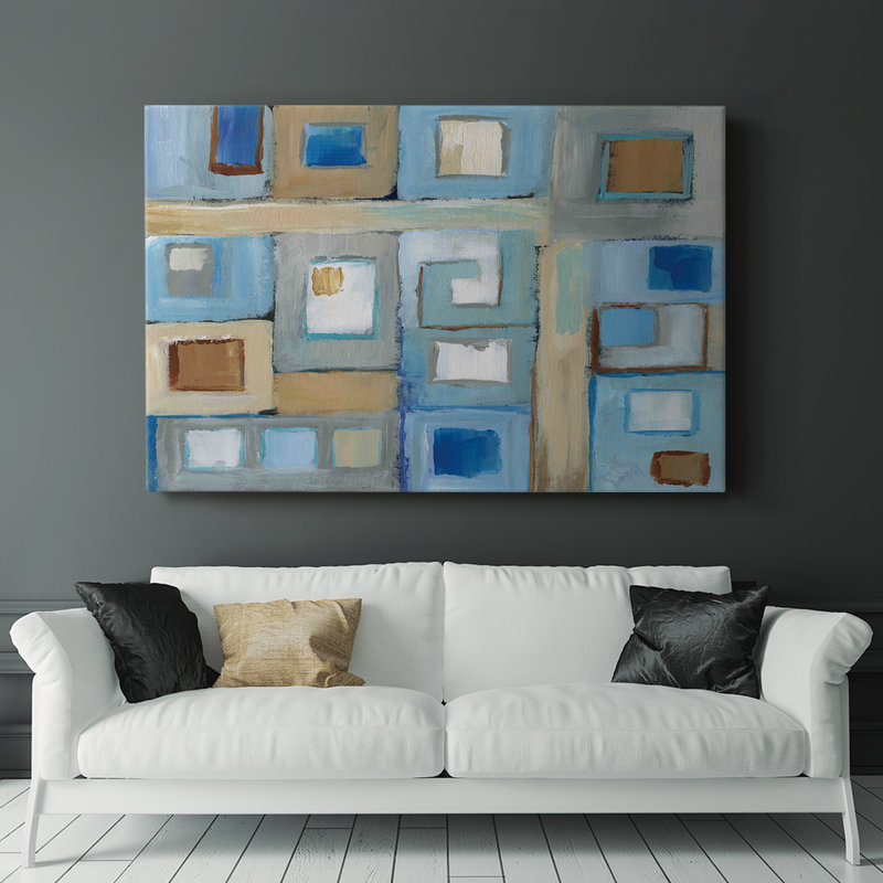 Variation on Greek Key II -Gallery Wrapped Cavas, 40" H x 60" W