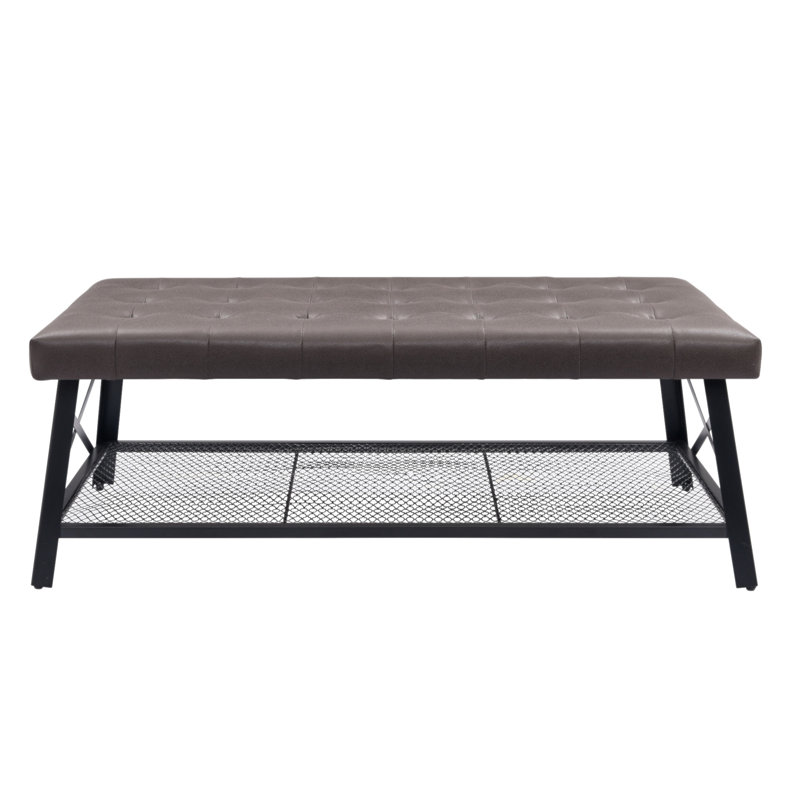 Table basse capitonnée en similicuir