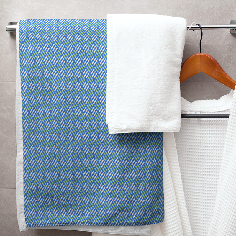 Katelyn Elizabeth Bath Towel, Sky Blue/Green