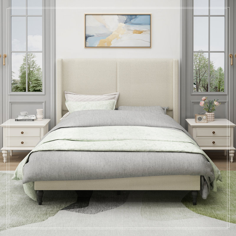 Base de lit grand, Beige, Grand