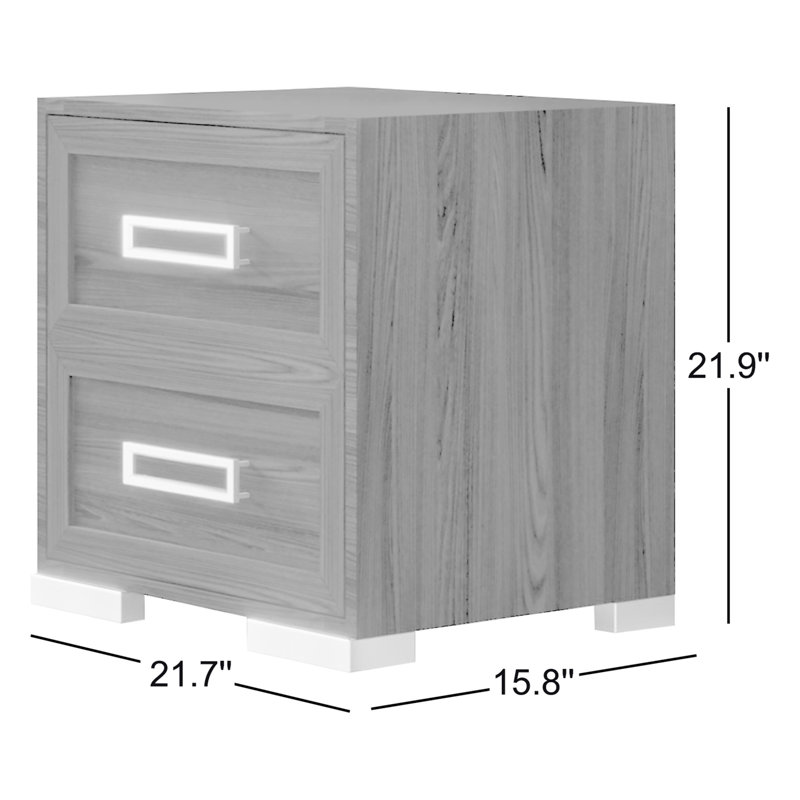 Table de chevet 2 tiroirs Creswell