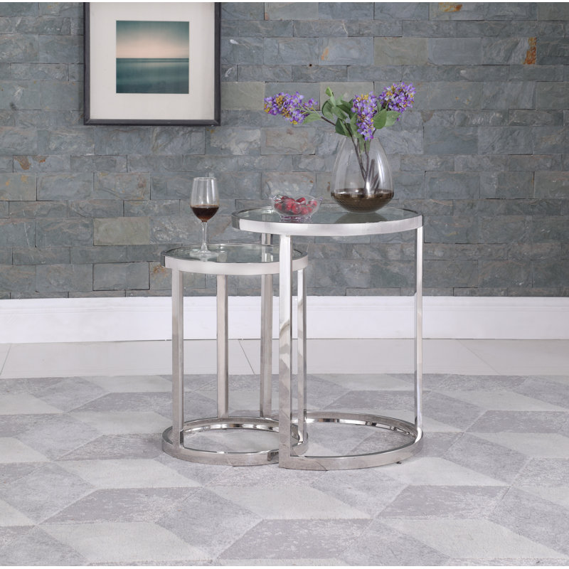 Ensemble de tables gigognes 2-en-1 Contemporary