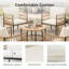 Ensemble de conversation pour 4 personnes avec chaises en corde tissée et table d'appoint