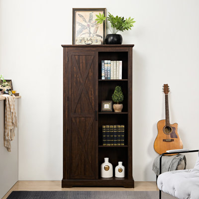 Armoire de rangement rustique haute - Porte de grange. Intérieur spacieux et polyvalent. L 100,3 cm x l 41,1 cm x H 189 cm. Parfait pour le garde-manger et votre maison.