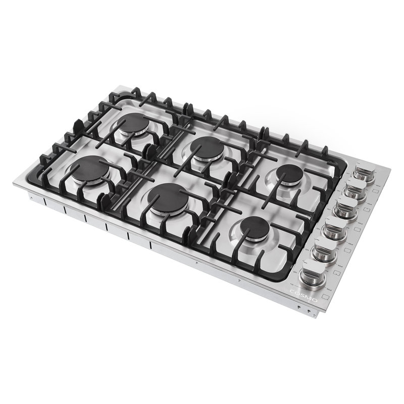 Cosmo 36'' Stainless Steel Gas 6 Italian Burner Cooktop