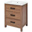 Meuble-lavabo sur pied 24 po avec lavabo en céramique, meuble-lavabo autoportant avec lavabo simple 24 po