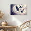 Trois grues volant bleu marine et rouge sur toile-133553967