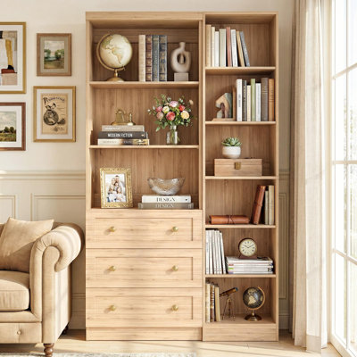 79.7"H 6 Shelf Bookcase With 2 Adjustable Shelves