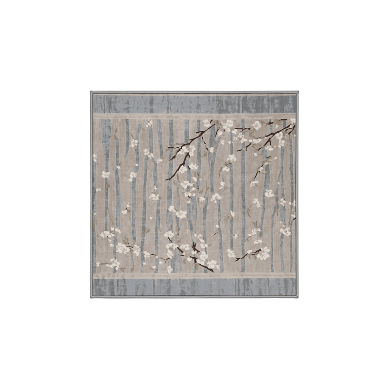 Tapis gris lavable à la machine, Carré 6 pi