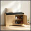 Banc rembourré avec rangement à double porte-132948192