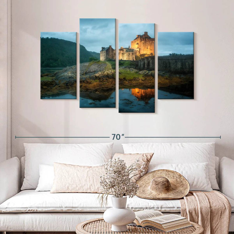 Lilie Eilean Donan Castle en Écosse, H 32 po x l 52 po