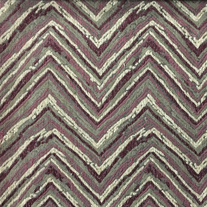 Union-Norwich Chevron Pattern Heavy Chenille Fabric, Amethyst