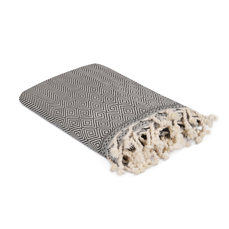 Serviette de plage 100% coton Lawlor, Noir