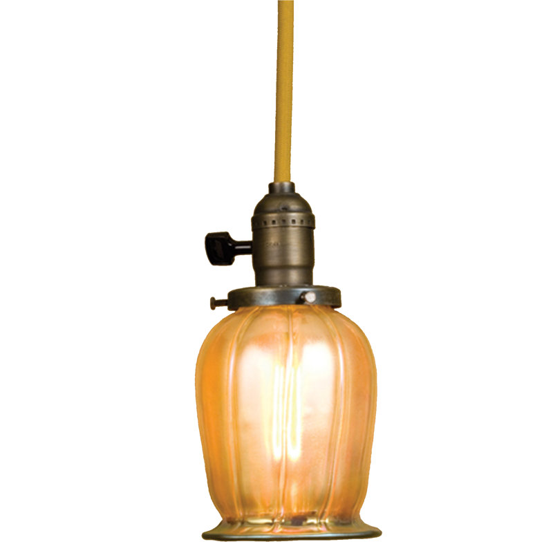 Luminaire suspendu en forme de cloche à 1 lumière Revival Chelsea Favrile