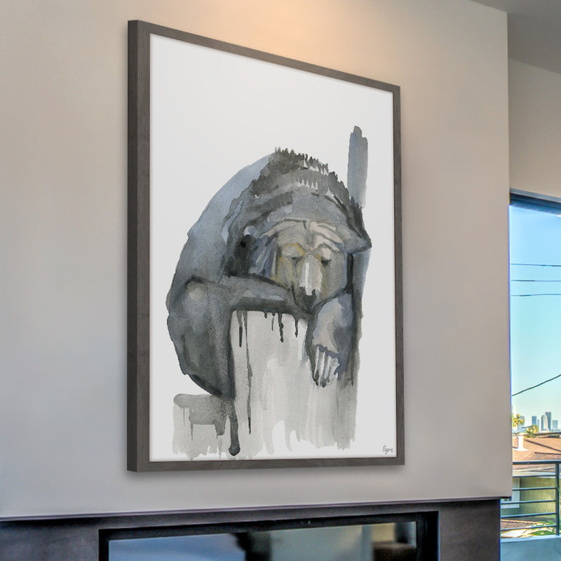 Sloth Bear by Eyre Tarney - Single Picture Frame Painting, 46 cm H x 30 cm W x 4 cm D