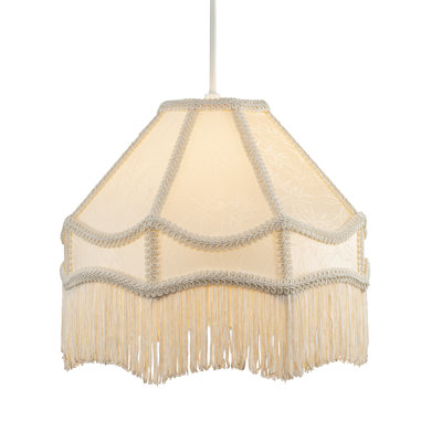 19 cm H Empire Velvet Lamp Shade ( No Direct Attachment Method ) in White